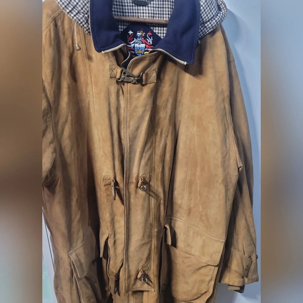 Men's Aquascutum Suede Leather Jacket Wool Lining - Picture 7 of 12